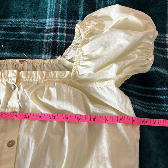 NWOT Free People Yellow Romper With Pockets Size Small - Picture 7 of 9